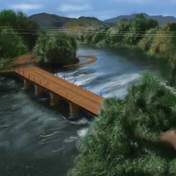 Digital Arts titled "Thamirabaruni river" by Rengarajan Rengarajan, Original Artwork, Digital Painting