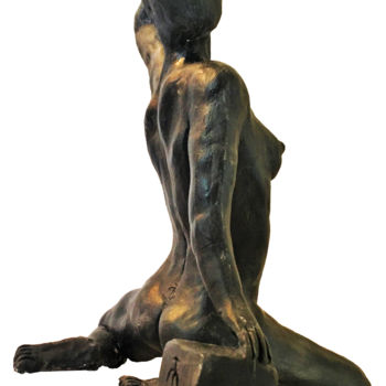 Sculpture titled "Phi - Phi" by Reno, Original Artwork, Clay