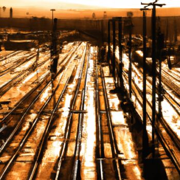Digitale Kunst mit dem Titel "Kerouac Station" von Ren Signature, Original-Kunstwerk, 2D digitale Arbeit