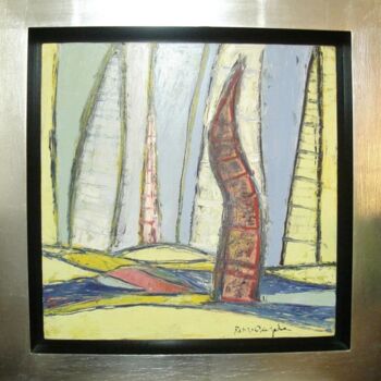 Painting titled "Torres 50x50 cm" by Renzo Campoverde, Original Artwork, Oil