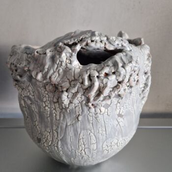 Rzeźba zatytułowany „Vaso ceramica - Cra…” autorstwa Renzo De Liberali, Oryginalna praca, Ceramika