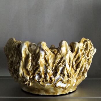 Sculpture titled "Vaso ceramica - Wor…" by Renzo De Liberali, Original Artwork, Terra cotta