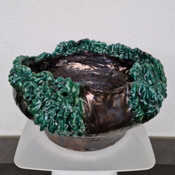 Sculpture titled "VASO CERAMICA WORK…" by Renzo De Liberali, Original Artwork, Ceramics