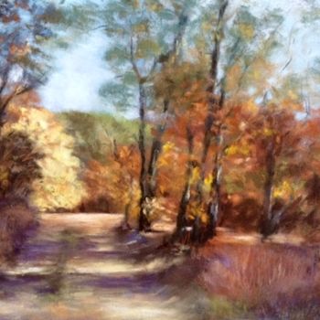 Drawing titled "Automne" by Résy, Original Artwork, Pastel