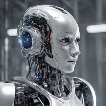 Arts numériques intitulée "HUMANOID ROBOT Ai.…" par Reskatorsilver, Œuvre d'art originale, Impression numérique