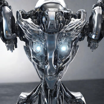 Цифровое искусство под названием "Humanoid robot, On…" - Reskatorsilver, Подлинное произведение искусства, Цифровая печать