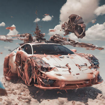 Digital Arts με τίτλο "SURREAL CAR" από Reskatorsilver, Αυθεντικά έργα τέχνης, Ψηφιακή εκτύπωση