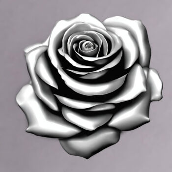 Arte digitale intitolato "Silver Rose" da Reskatorsilver, Opera d'arte originale, Stampa digitale