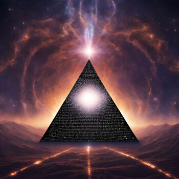 Digitale Kunst getiteld "Pyramid wormhole" door Reskatorsilver, Origineel Kunstwerk, Digitale afdruk