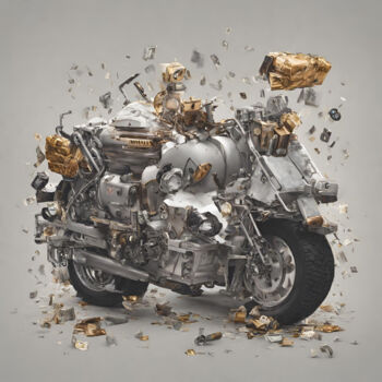 Digital Arts titled "motorbike" by Reskatorsilver, Original Artwork, Digital Print