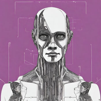 Digital Arts titled "Humanoid ART - the…" by Reskatorsilver, Original Artwork, Digital Print