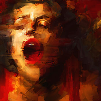 Incisioni, stampe intitolato "Erotic woman portra…" da Retne, Opera d'arte originale, Pittura digitale