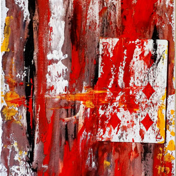 Картина под названием "Abstract Expressive…" - Retne, Подлинное произведение искусства, Акрил Установлен на Деревянная рама…