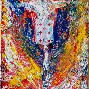 Painting titled "Colorful Abstract P…" by Retne, Original Artwork, Acrylic