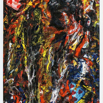 Pittura intitolato "Figurative Abstract…" da Retne, Opera d'arte originale, Olio