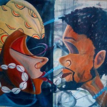 Pittura intitolato "Emotions That Bind.…" da Reuben Mwaura, Opera d'arte originale, Aerografo