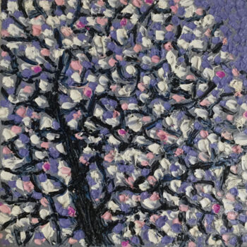 Peinture intitulée "blooming tree" par Reuven Dattner, Œuvre d'art originale, Huile