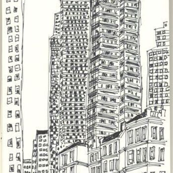 Σχέδιο με τίτλο "new york" από Reuven Dattner, Αυθεντικά έργα τέχνης