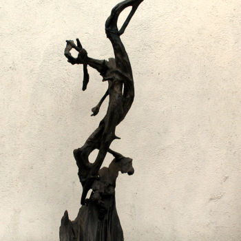 Skulptur mit dem Titel "Decorative composit…" von Revaz Verulidze, Original-Kunstwerk, Holz