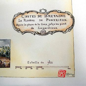 Painting titled "Détail de la carte…" by Joël Le Jeune, Original Artwork