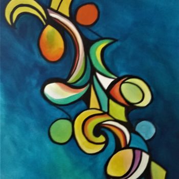 Painting titled "arlequin" by Martine Rey, Original Artwork, Acrylic