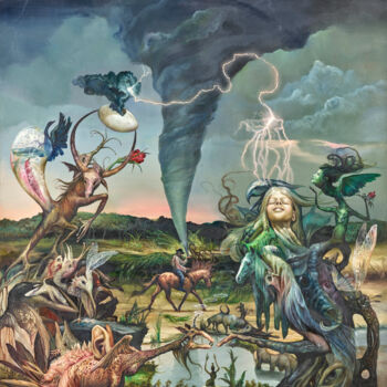 Malerei mit dem Titel "Peace in the Storm" von Reydel Espinosa Fernandez, Original-Kunstwerk, Öl