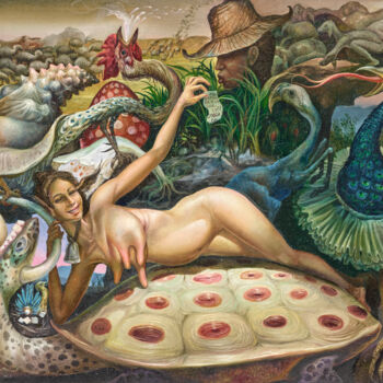 Painting titled "The Fairy of Farmers" by Reydel Espinosa Fernandez, Original Artwork, Oil