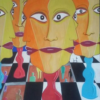Pintura titulada "2019-19" por Reyes Solis Fernandez, Obra de arte original, Témpera