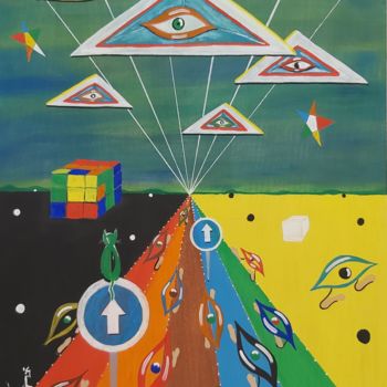 Peinture intitulée "2021-7" par Reyes Solis Fernandez, Œuvre d'art originale, Tempera