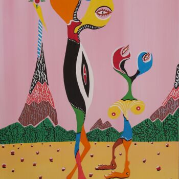 Pintura titulada "2022-24(a)" por Reyes Solis Fernandez, Obra de arte original, Témpera Montado en Bastidor de camilla de ma…