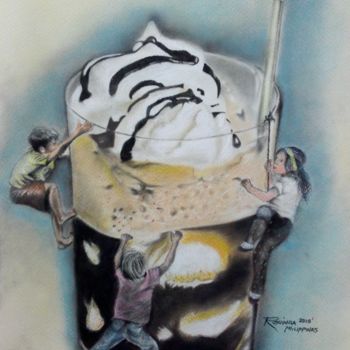 Dibujo titulada "A crave for the unf…" por Rey Guimba, Obra de arte original, Pastel