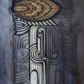 제목이 "Spirit of Tangaroa"인 미술작품 Reynolds로, 원작, 아크릴 나무 들것 프레임에 장착됨