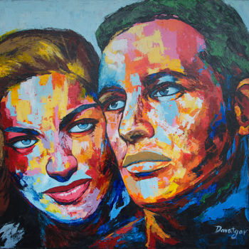 Painting titled "Marlon Brando and M…" by Reza Davatgar, Original Artwork, Acrylic