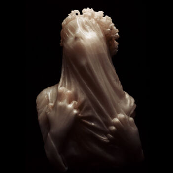 Escultura intitulada "The Veiled Virgin" por Reza Sedghi, Obras de arte originais, Pedra