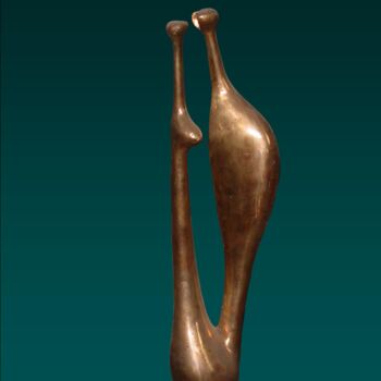 Scultura intitolato "43x15x7-adam-eva-br…" da Rezo Khasia, Opera d'arte originale, Colaggio