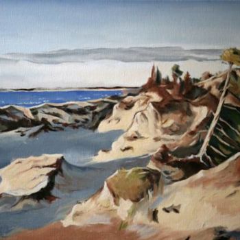 Painting titled "Ocean Beach" by Gennadi Finkelstein (rfmetro), Original Artwork, Oil