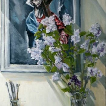 Painting titled "Jesus___lilack_smal…" by Gennadi Finkelstein (rfmetro), Original Artwork, Oil