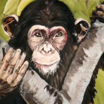 Картина под названием "Shimpanze.jpg" - Gennadi Finkelstein (rfmetro), Подлинное произведение искусства, Масло