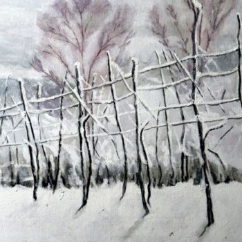 Peinture intitulée "winter.jpg" par Gennadi Finkelstein (rfmetro), Œuvre d'art originale, Tempera