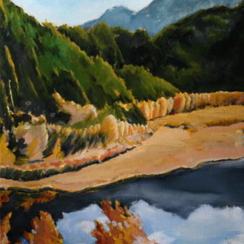Painting titled "hills-and-water.jpg" by Gennadi Finkelstein (rfmetro), Original Artwork, Oil