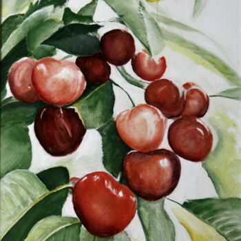 Pintura intitulada "cherries.jpg" por Gennadi Finkelstein (rfmetro), Obras de arte originais