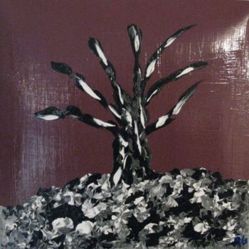 Painting titled "arbre squelettique" by Régis Gerard, Original Artwork