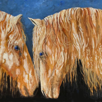Painting titled "Bonded" by Ritch Gaiti, Original Artwork, Oil