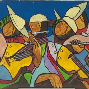 Painting titled "banda" by Rhandal Oliveira, Original Artwork, Acrylic