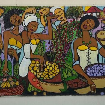 Pintura intitulada "mercado de frutas" por Rhandal Oliveira, Obras de arte originais