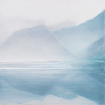 Malerei mit dem Titel "Ocean View, Fjord" von Rhea Cutillo, Original-Kunstwerk, Öl