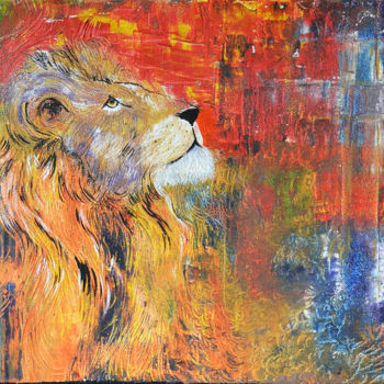 Painting titled "Calling on a Higher…" by Rhuani Rambukwelle, Original Artwork, Oil Mounted on Wood Stretcher frame