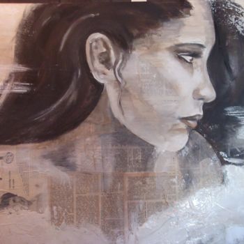 Картина под названием "zonder" - Ria Kooistra, Подлинное произведение искусства, Акрил Установлен на Деревянная панель