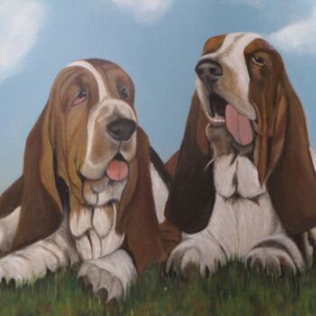 绘画 标题为“2 Hushpuppies” 由Ria Strijker, 原创艺术品, 油