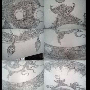 Disegno intitolato "Giant Squid Detail" da Rialzeeno, Opera d'arte originale, Altro